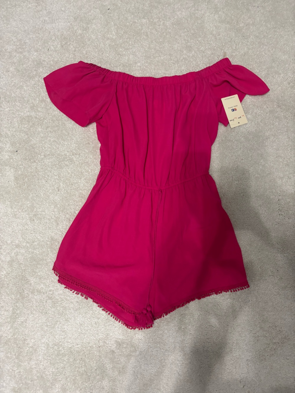 Women’s Off-Shoulder One-Piece Romper in Fuchsia